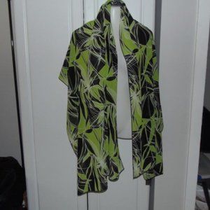 Slinky Brand Scarf shawl Wrap  Black Green Floral New With Tags